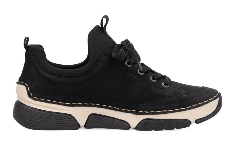 Rieker Black Casual Lace Front Angela Women's Comfort Shoes 45973-00