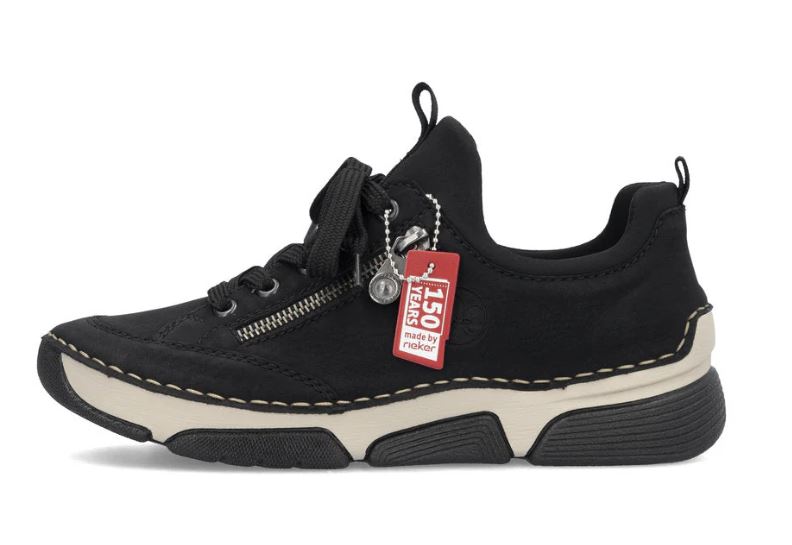 Rieker Black Casual Lace Front Angela Women's Comfort Shoes 45973-00