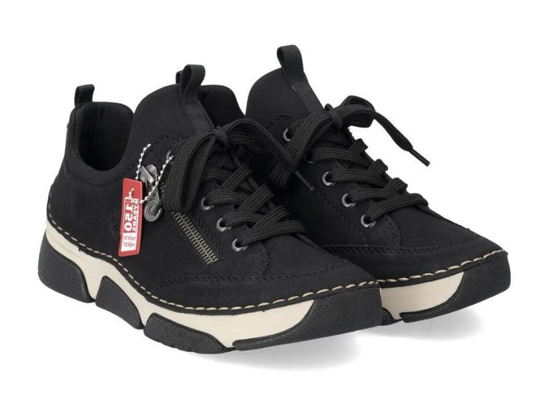 Rieker Black Casual Lace Front Angela Women's Comfort Shoes 45973-00