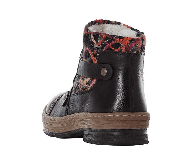 Rieker Black Confetti Womens Collar Ankle Boots Z6759-00