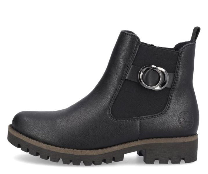 Rieker Black Women's Chelsea Style Ankle Boots 78577-00