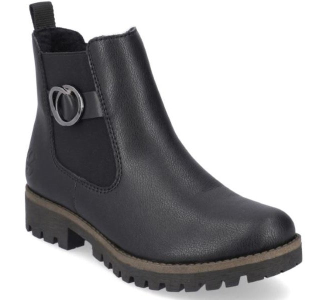 Rieker Black Women's Chelsea Style Ankle Boots 78577-00
