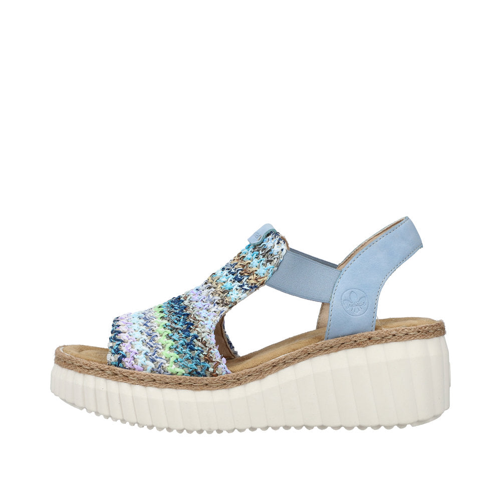 Rieker Blue Multi/Aqua Women's Rose Sandals 69172-91