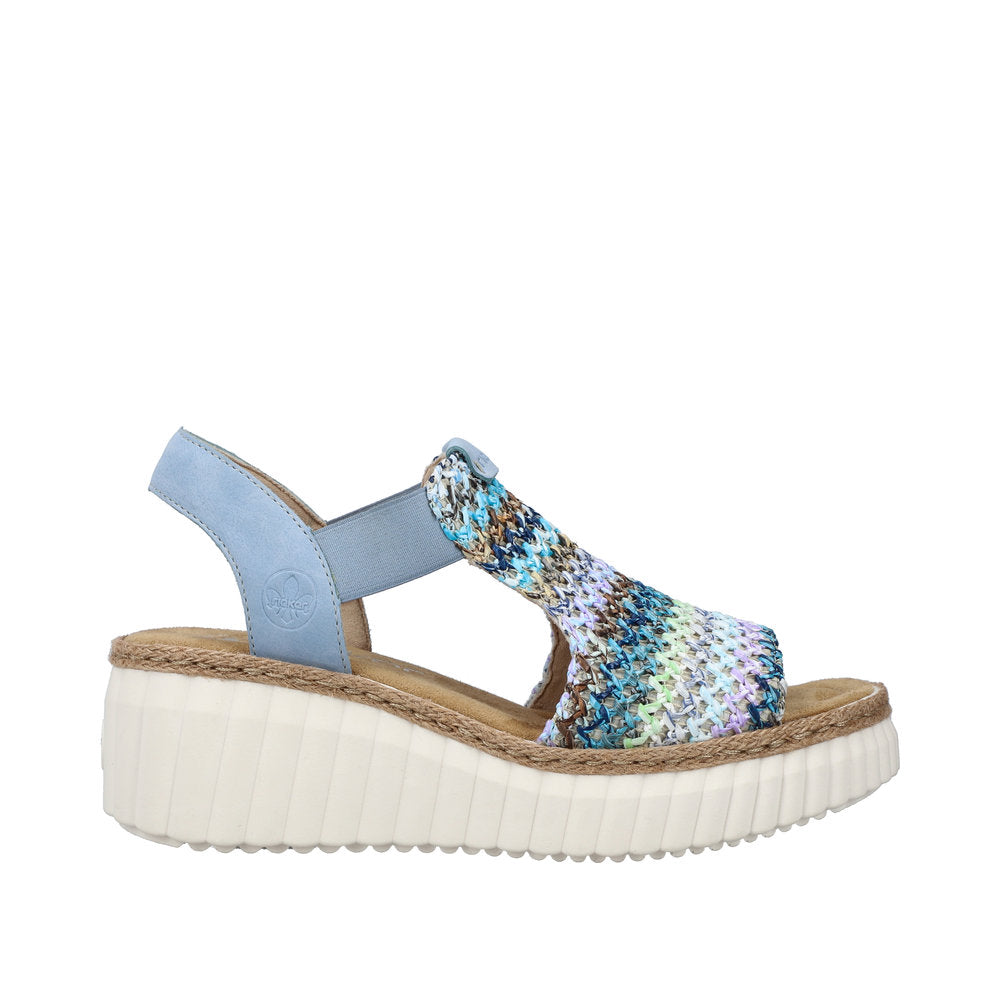 Rieker Blue Multi/Aqua Women's Rose Sandals 69172-91