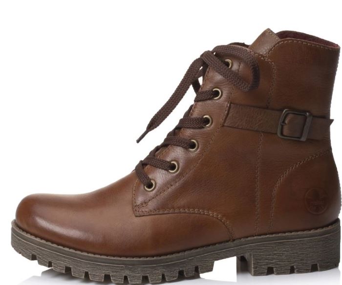 Rieker Chestnut Leather Womens Boots 78504-24