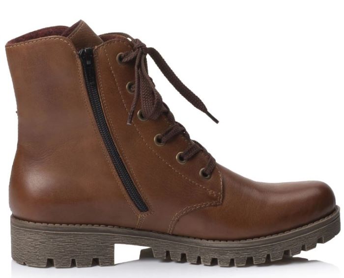 Rieker Chestnut Leather Womens Boots 78504-24