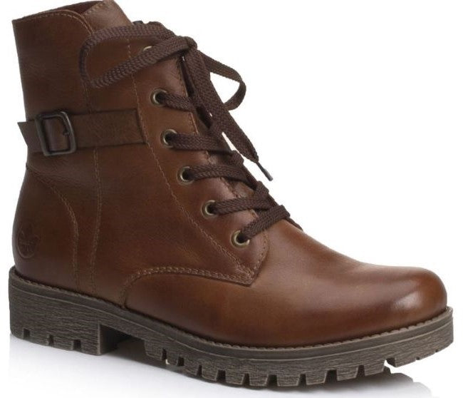 Rieker Chestnut Leather Womens Boots 78504-24
