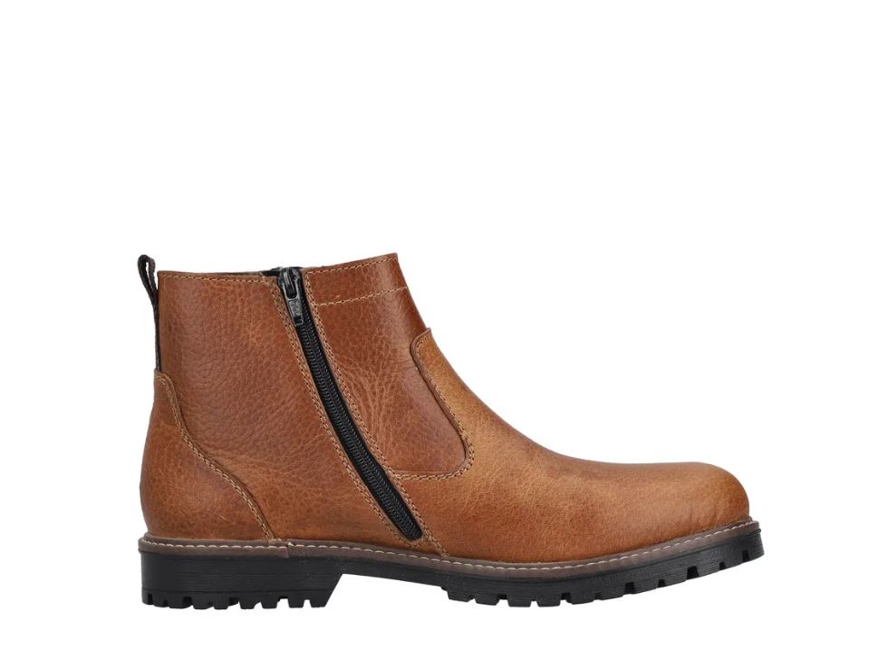 Rieker Cognac Men's Randy 70 Men's Zipper Ankle Boots F3670-22