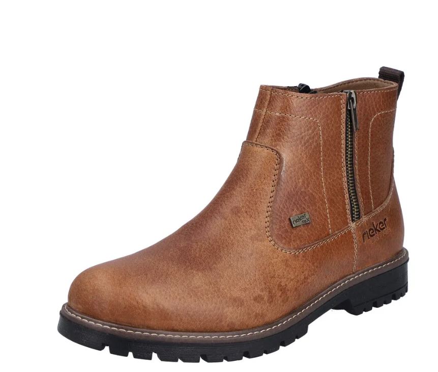 Rieker Cognac Men's Randy 70 Men's Zipper Ankle Boots F3670-22