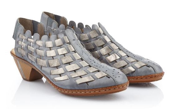 Rieker Grey/Blue Sina 78 Womens Casual Shoes 46778-13