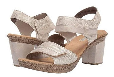 Rieker Light Gold Womens Comfort Sandal Pump 665G5-90