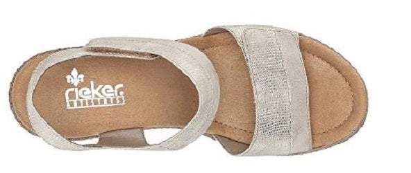 Rieker Light Gold Womens Comfort Sandal Pump 665G5-90