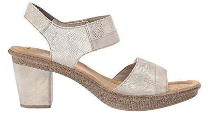 Rieker Light Gold Womens Comfort Sandal Pump 665G5-90