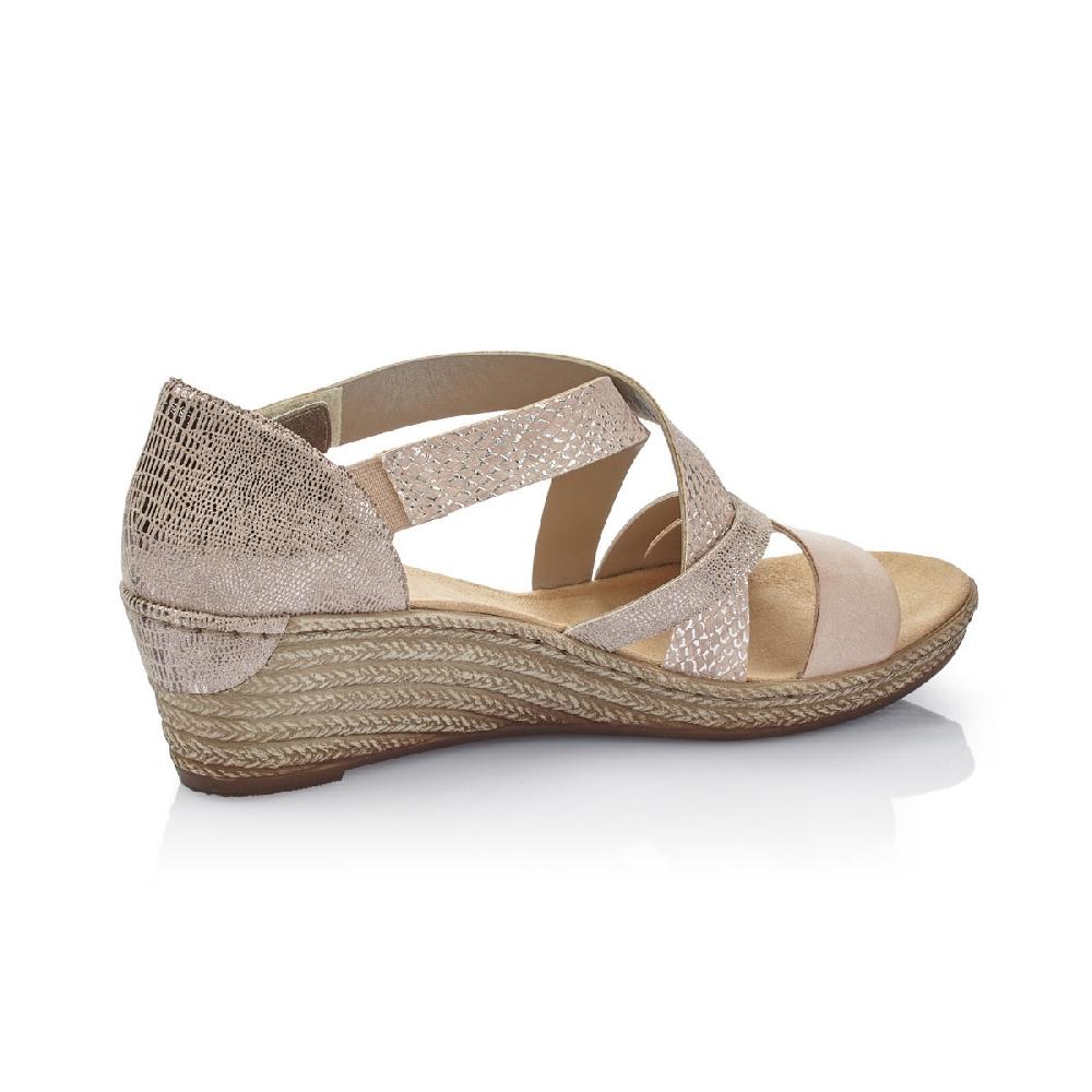 Rieker Light Rose Criss Cross Womens Wedge Sandals 62405-31