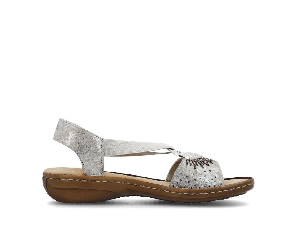 Rieker Metallic Regina Women's O-Ring Sandals 60880-90