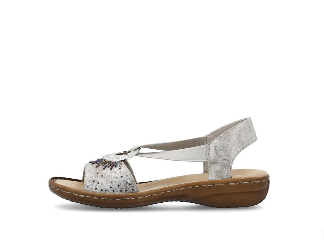 Rieker Metallic Regina Women's O-Ring Sandals 60880-90