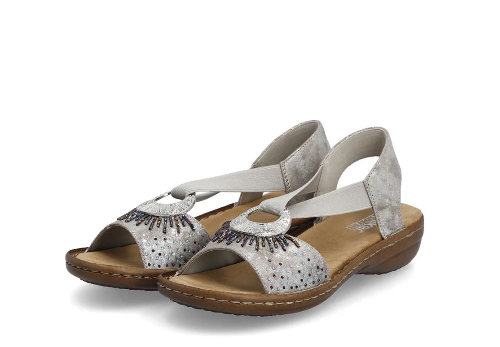 Rieker Metallic Regina Women's O-Ring Sandals 60880-90