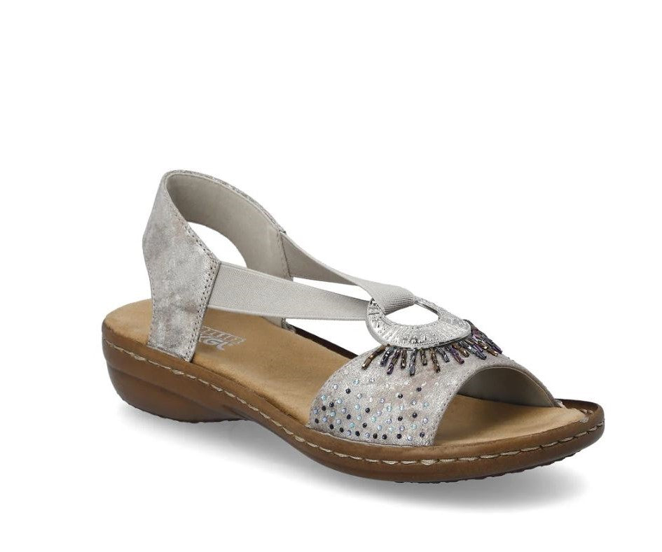 Rieker Metallic Regina Women's O-Ring Sandals 60880-90