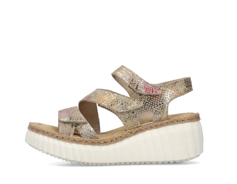 Rieker Metallic Rose Women's Wedge Sandals 69157-90