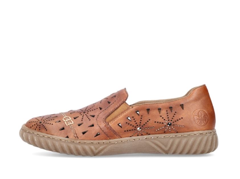 Rieker Tan Twin Gore Women's Loafer Shoes N0967-22