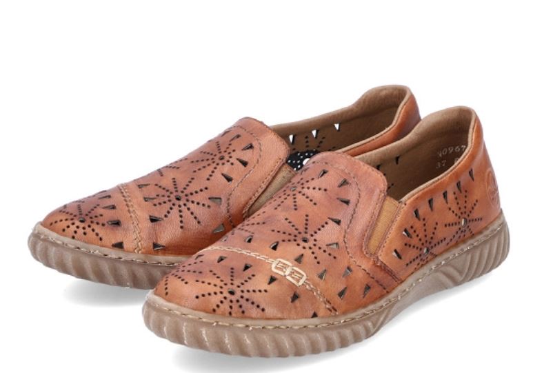 Rieker Tan Twin Gore Women's Loafer Shoes N0967-22
