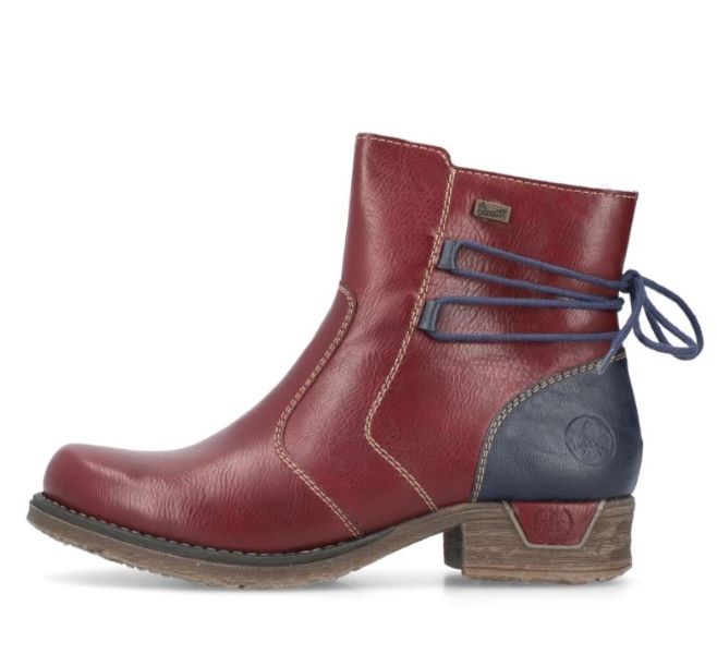Rieker Wine Colorblock Women's Ankle Boots 79692-35