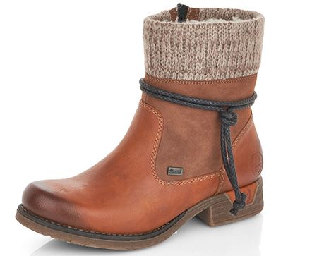 Rieker Women's Brown Zip-Up Comfort Fashion Ankle Boot 79688-24