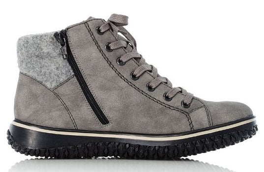 Rieker Women's Grey Zip-Up Fashion Ankle Boot Z4230-40