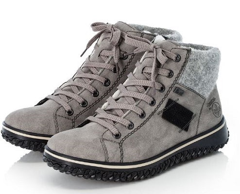 Rieker Women's Grey Zip-Up Fashion Ankle Boot Z4230-40
