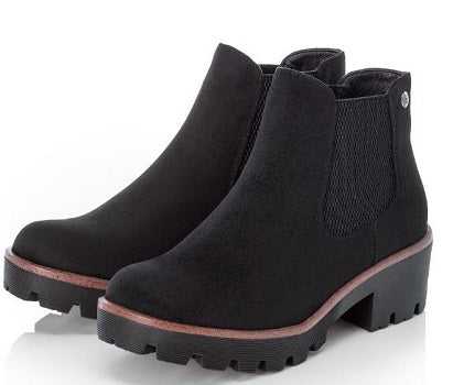 Rieker Women's Velvet Black Comfort Boot 99284-00