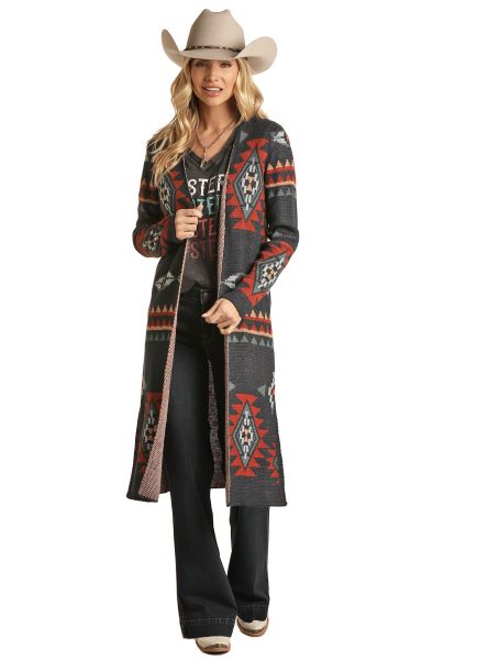 Rock and Roll Cowgirl Light Navy Women's Aztec Duster RRWT95R0CF