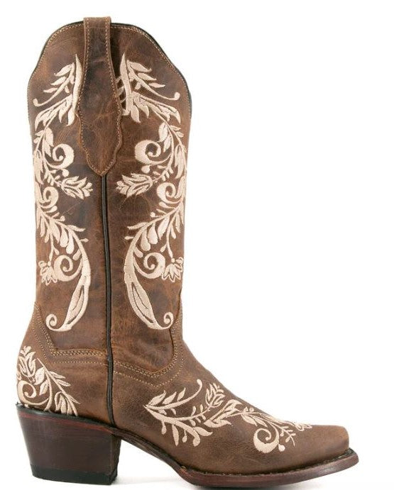 Rock 'Em Capuchino Esmeralda Snip Toe Cowgirl Boot ESMERELDA-CAP