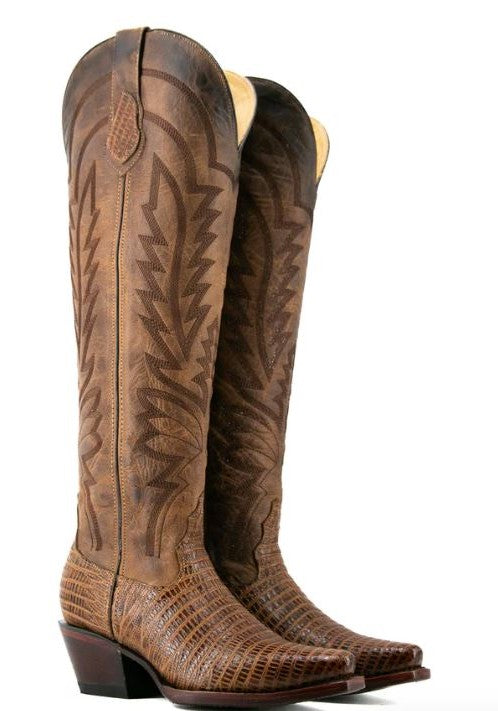 Rock'Em Honey Arabella Lizard Print Tall Snipt Toe Women's Cowgirl Boots ARABELLA-HONEY