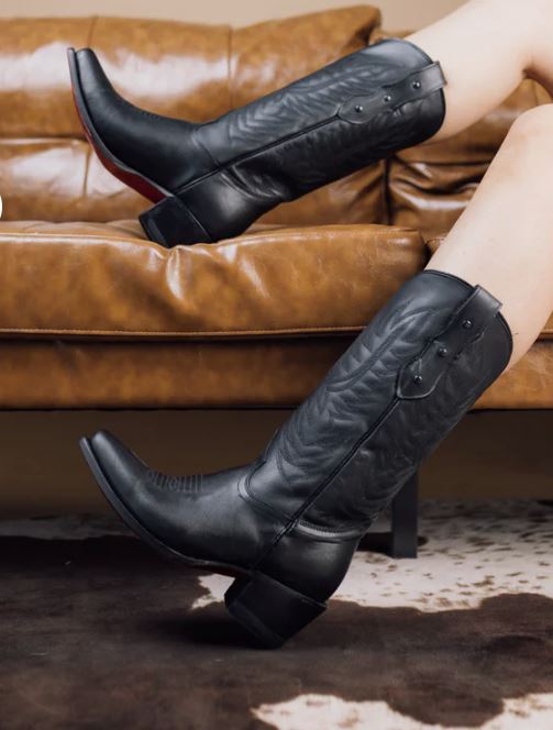 Rock 'Em Ruby Ebano Red Sold Snip Toe Cowgirl Boots RUBY-BLACK-SNIP