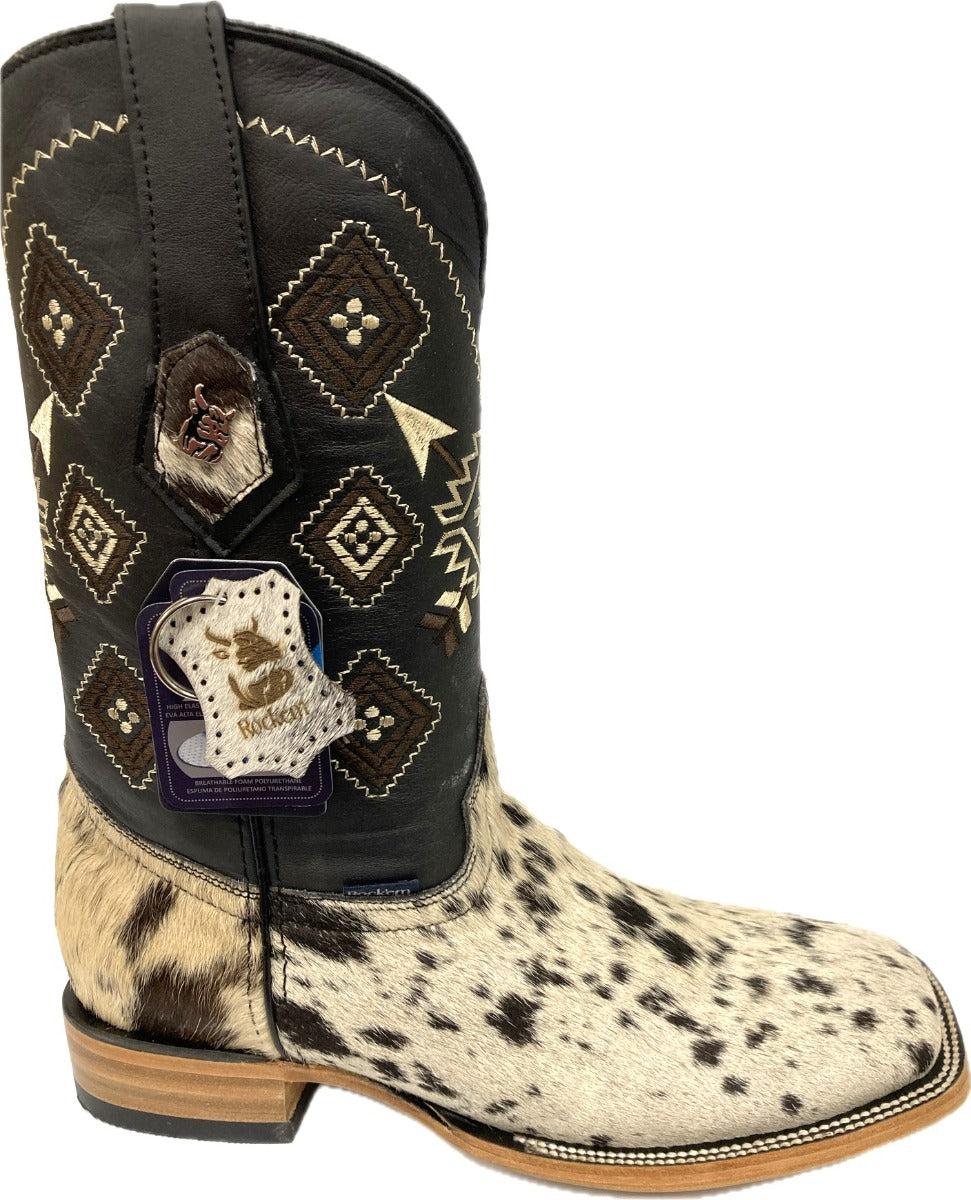 Rock 'Em White/Black Azteca Men's Western Boots AZTECA WHT/BLK
