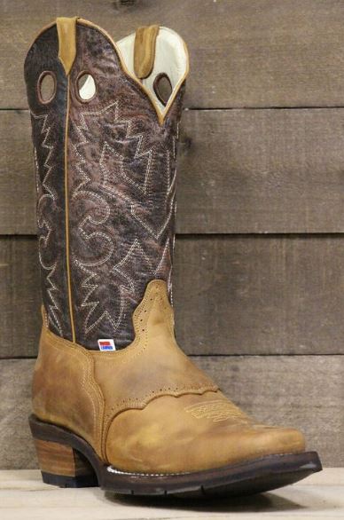 RockinLeather Mens Distressed Brown Snip Toe Western Boot 1135