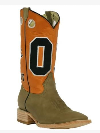 RockinLeather Orange/Distressed Brown Men's Just a Good Ol' Boy Western Boots 1156-1