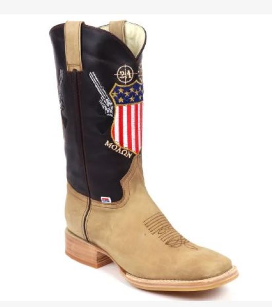 RockinLeather Tan Molon Labe 2nd Amendment Men's Western Boot 1207