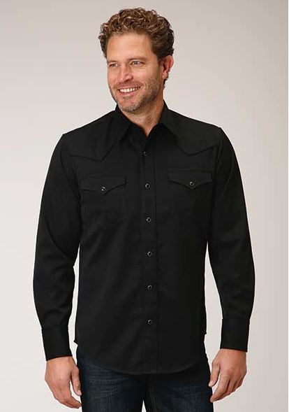 Roper Black Patriotic Cowboy Western Shirt 0300100400762