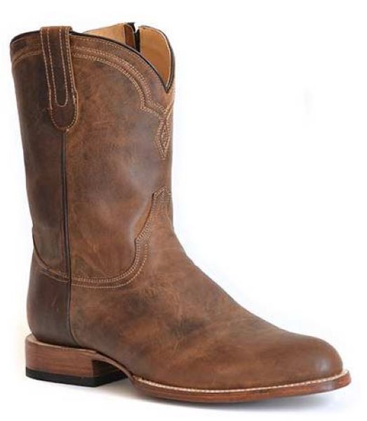 Roper Brown Oiled Tan Goat Vamp and Shaft 10 inch Boot with Zipper 1202076083842BR