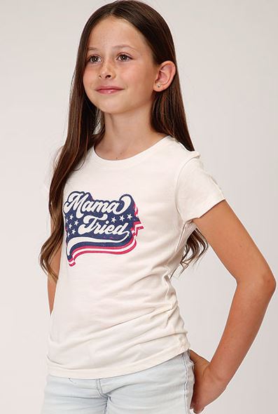 Roper Cream Mama Tried Girl's Jersey Knit Short Sleeve T-Shirt 300905130434WH