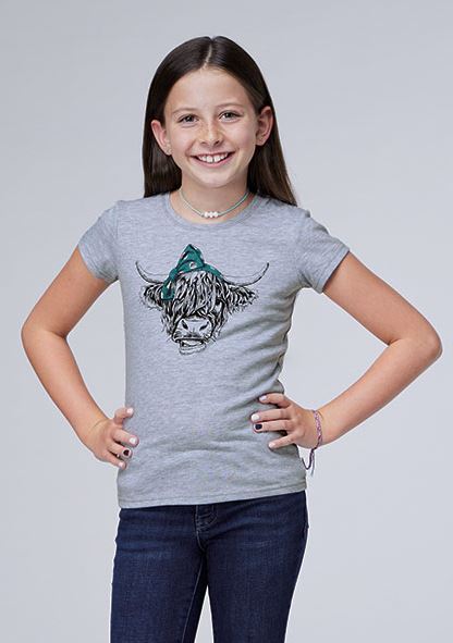 Roper Heather Grey Girl's Jersey Knit Short Sleeve Tee Shirt 300905134027GY