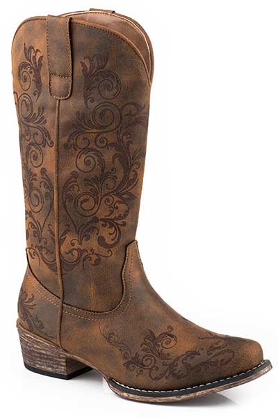 Roper Vintage Cognac Tall Stuff Womens Fashion Western Boots 09-021-1566-2179