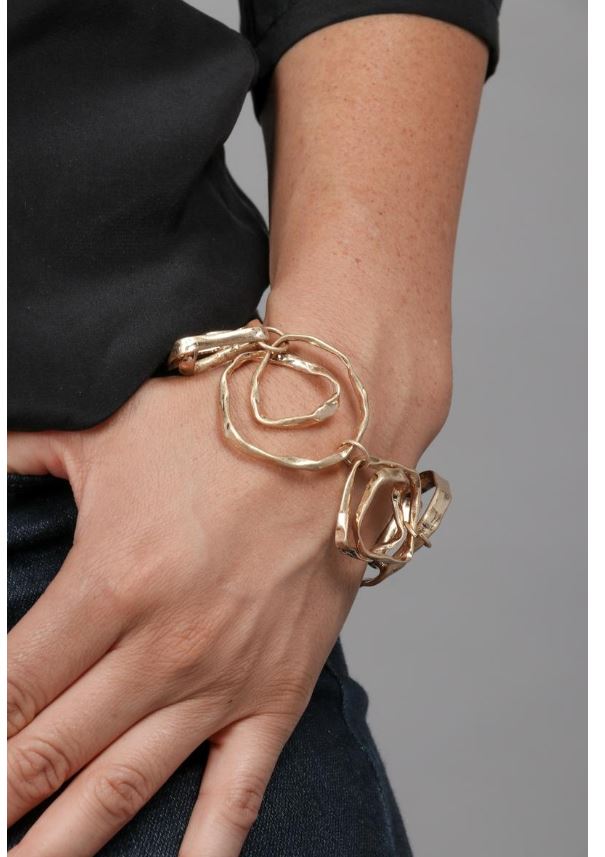 Saachi by In Things Gold Hand Hewn Bracelet 617996