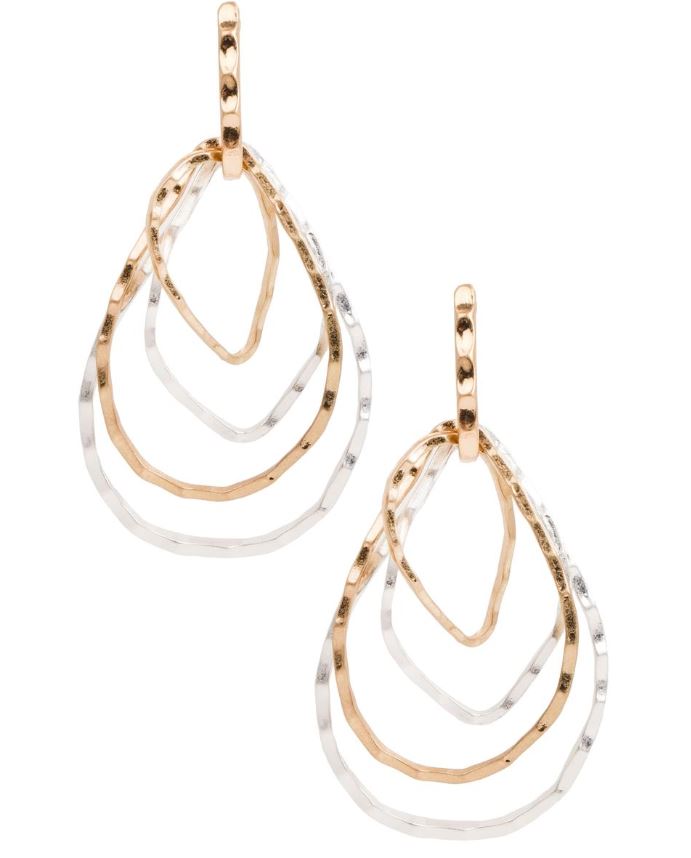 Saachi by In Things Gold Silver Falling Water Stud Back Earrings 601817