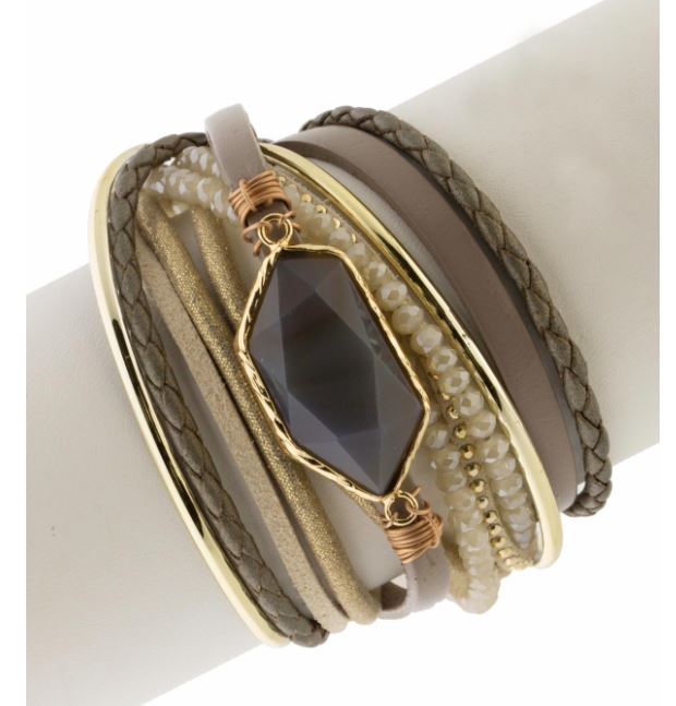 Saachi by In Things Taupe Endless Dream Bracelet 614692