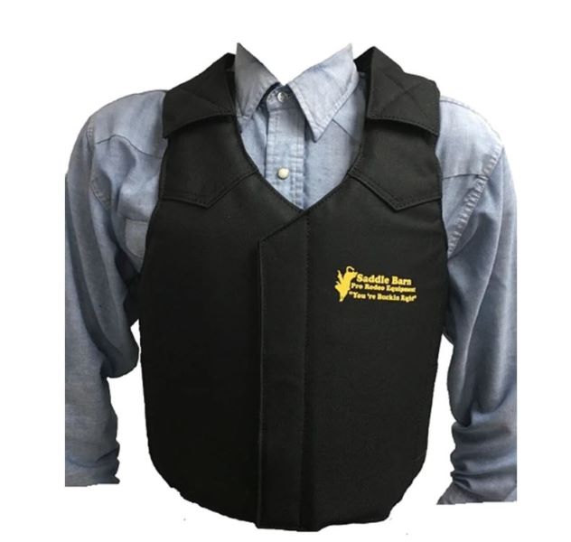 Saddle Barn Black Cordura Pro Rodeo Protective Vest for Youth 10-40