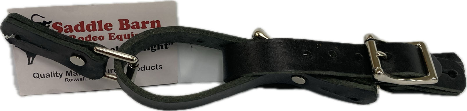 Saddle Barn Black Youth Rough Stock Leather Spur Strap 06-15