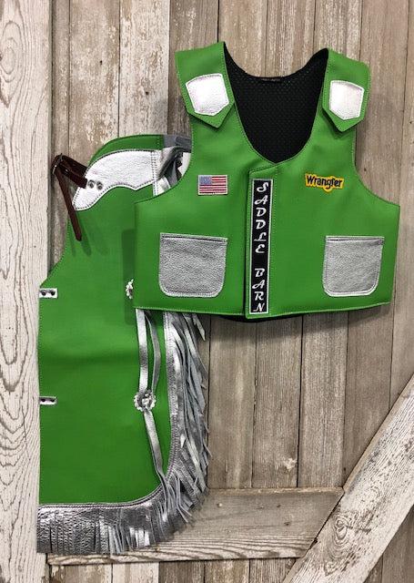 Saddlebarn Junior Rodeo Chap/Vest Combo Faux Leather 27-74