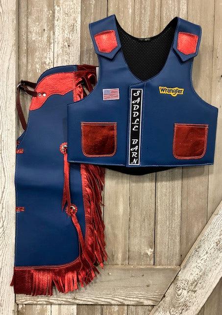 Saddlebarn Junior Rodeo Chap/Vest Combo Faux Leather 27-74